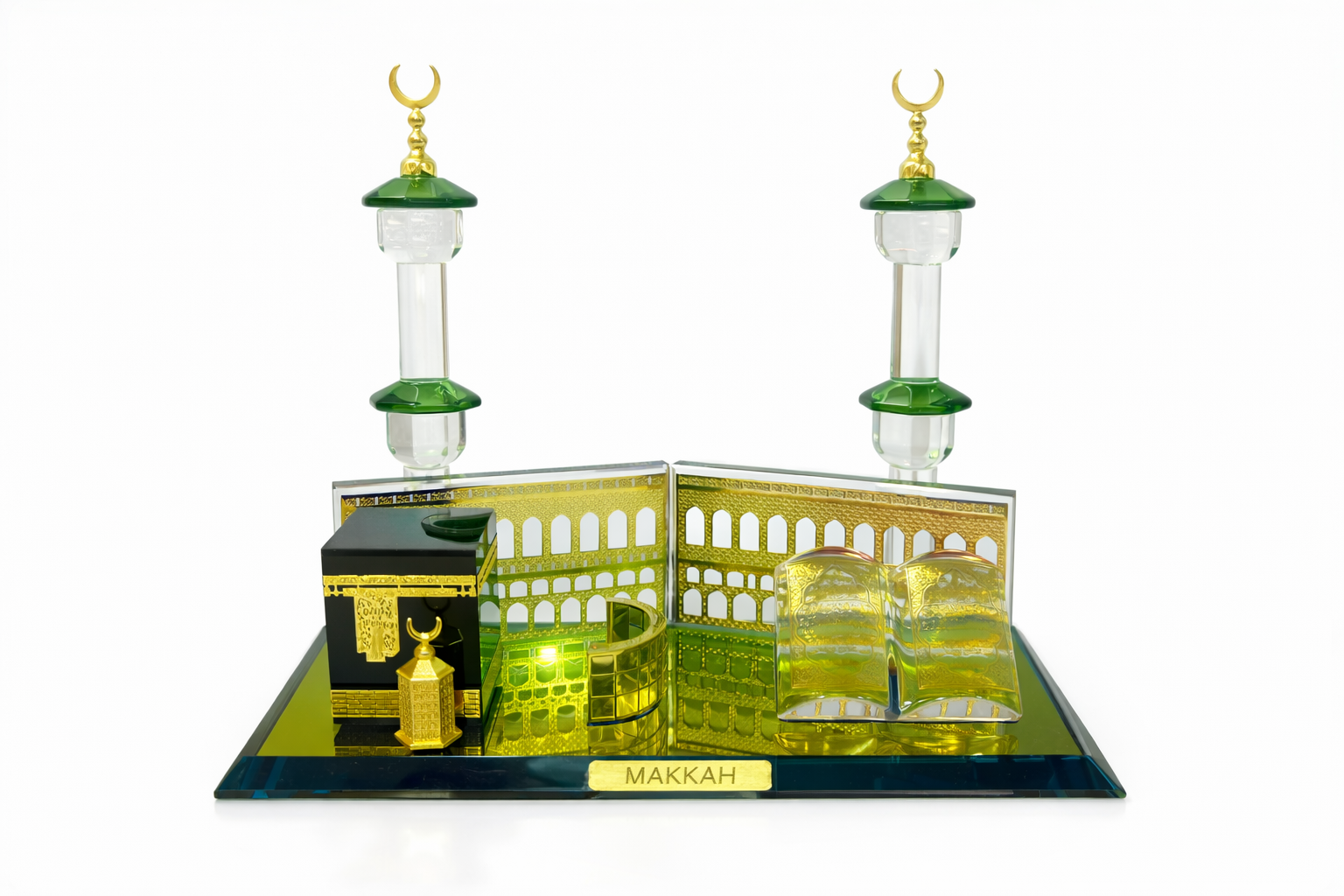 Décoration Islamique Makkah en Cristal – Kaaba, Minarets et Coran, Ornement Élégant pour Maison    Crystal Makkah Islamic Decoration – Kaaba, Minarets & Quran, Elegant Home Decor