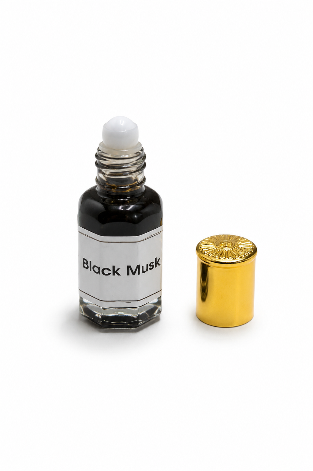 Black Musk Perfume Oil, Roll-On Attar in Glass Bottle,tahara,musc 6 ml