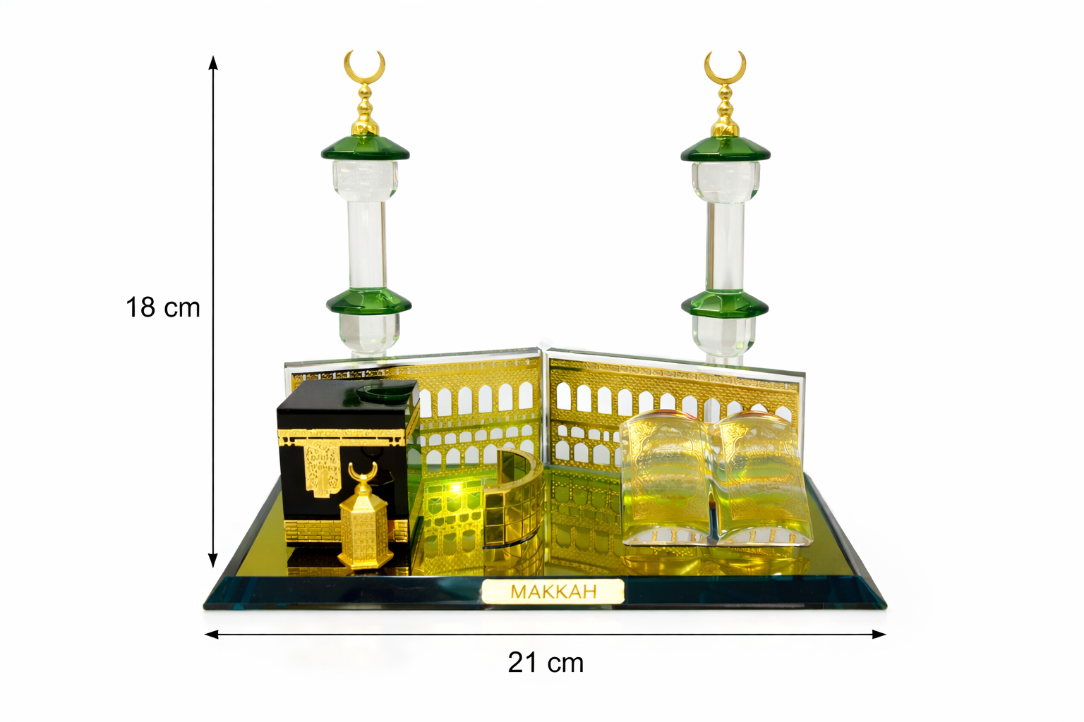 Décoration Islamique Makkah en Cristal – Kaaba, Minarets et Coran, Ornement Élégant pour Maison    Crystal Makkah Islamic Decoration – Kaaba, Minarets & Quran, Elegant Home Decor
