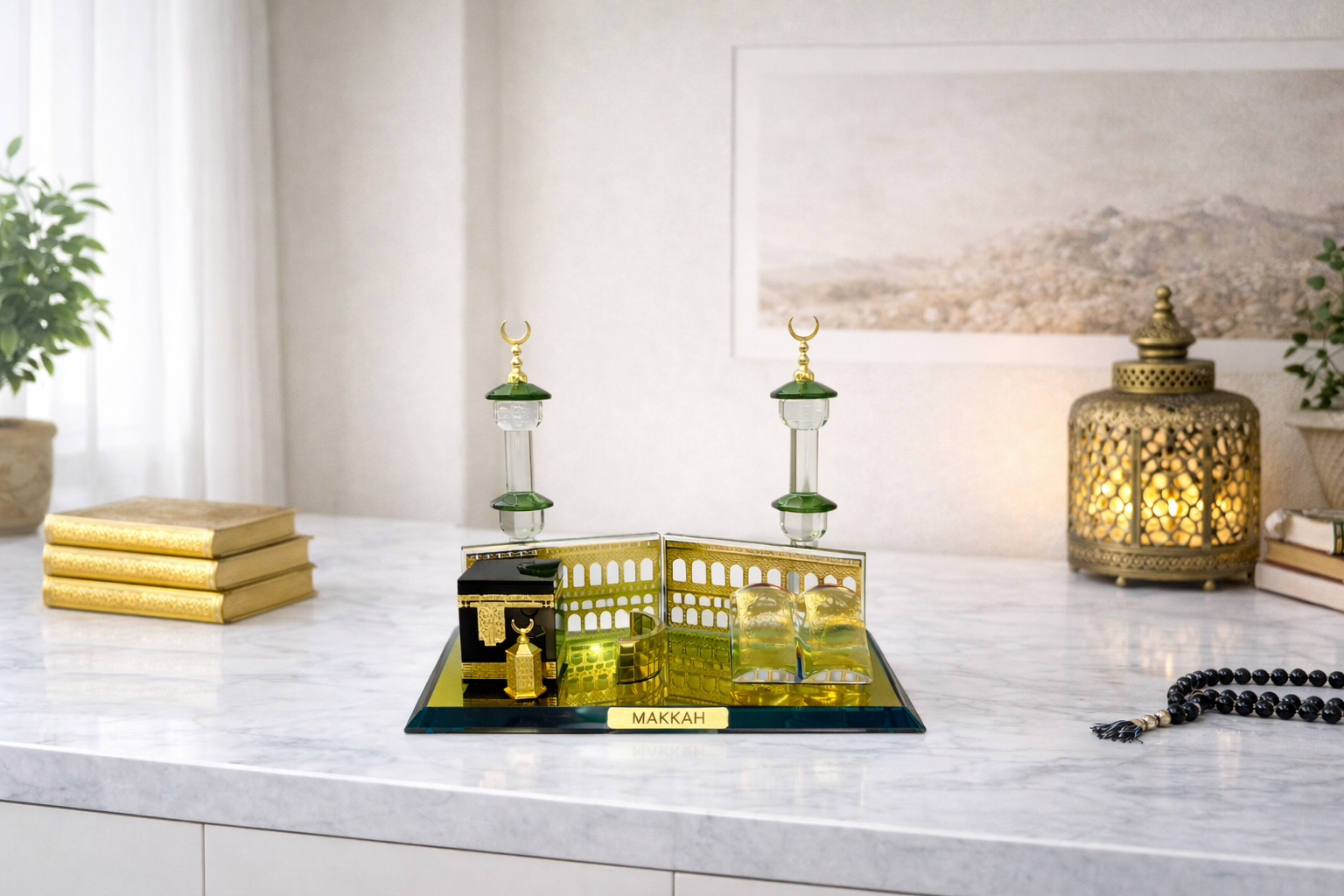 Décoration Islamique Makkah en Cristal – Kaaba, Minarets et Coran, Ornement Élégant pour Maison    Crystal Makkah Islamic Decoration – Kaaba, Minarets & Quran, Elegant Home Decor